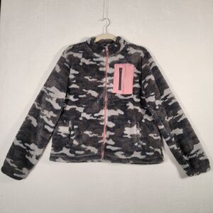 Mia & Tess Gray Camo Fleece Jacket, Size M